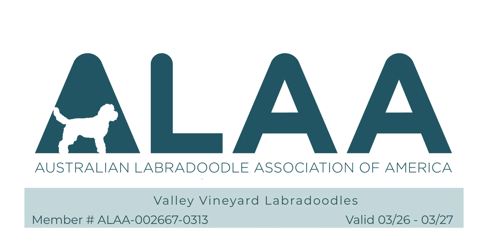 Australian Labradoodle Association of America member badge