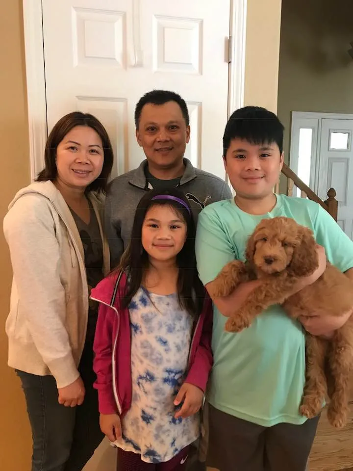 Bunny is now “Cocoa” and is happy at home with Hai and Linda’s family.